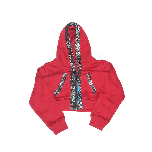 Kali Kids Zipper Hoodies: Maroon with Mizizi