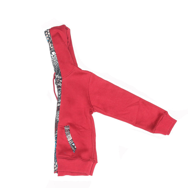Kali Kids Zipper Hoodies: Maroon with Mizizi