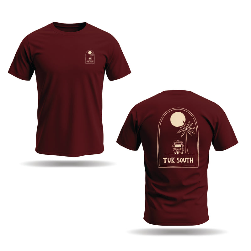 Kali Graphic Ts: Burgundy with Slow Livin