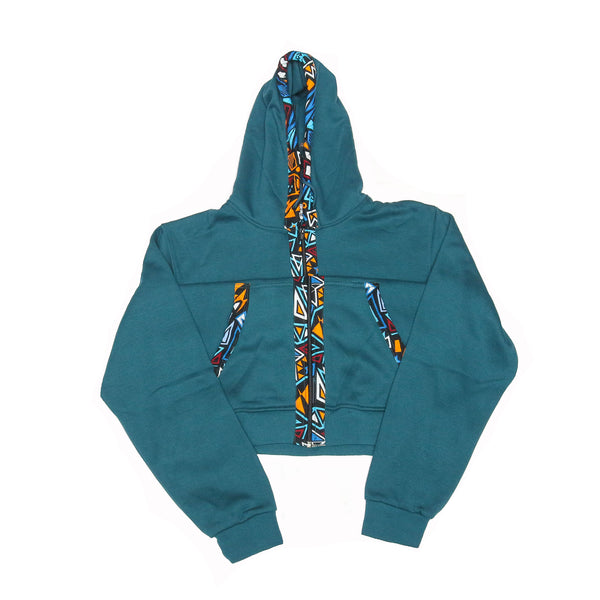 Kali Zipper Hoodies: Ocean Green with Bara