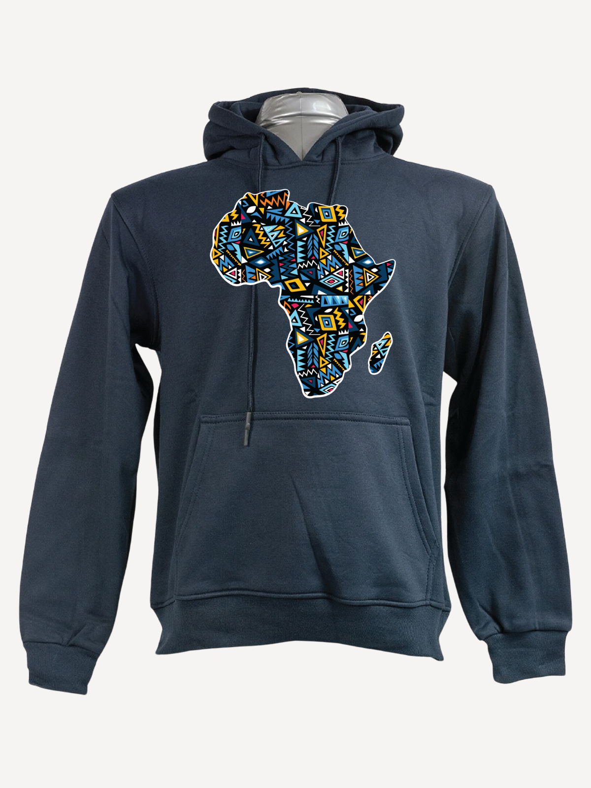 Kali Graphic Hoodies: Navy with Africa Map