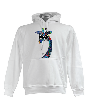 Kali Graphic Hoodies: White with Twiga