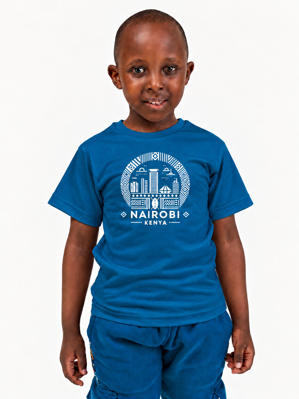 Kali Kids Ts: Petrol Blue with Nairobi II