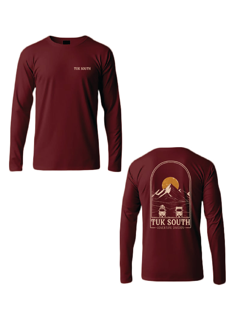 Kali Long-Sleeve Graphic Ts: Burgundy with Get Cruisin