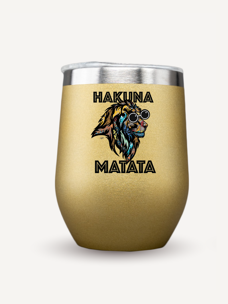Insulated Mugs: Gold with Hakuna Matata Simba