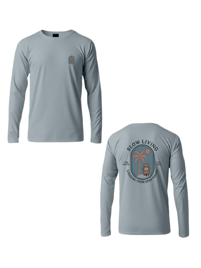 Kali Long-Sleeve Graphic Ts: Arona Grey with Open Roads