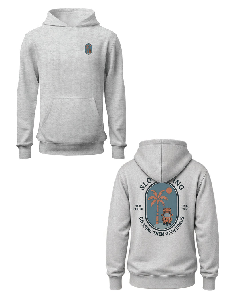 Kali Graphic Hoodies: Ash Grey with Open Roads