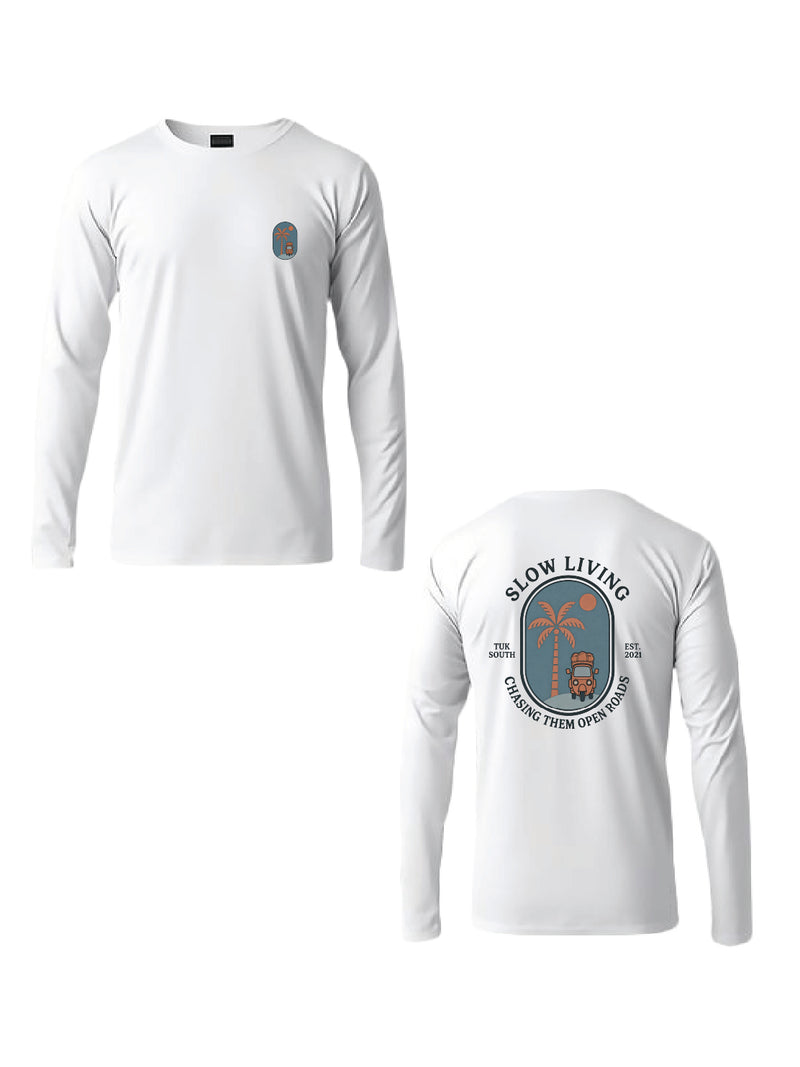 Kali Long-Sleeve Graphic Ts: White with Open Roads