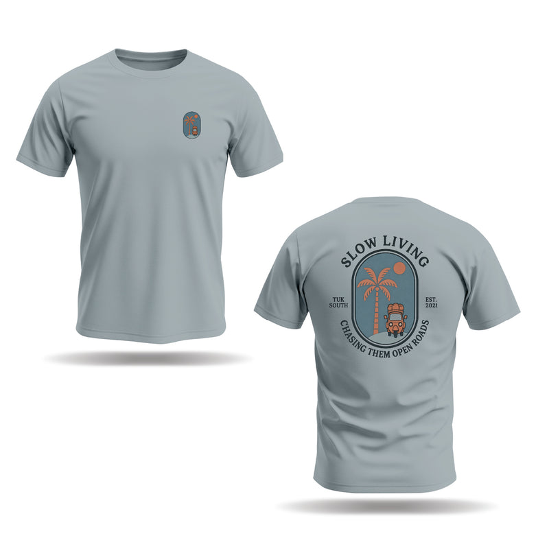 Kali Graphic Ts: Arona Grey with Open Roads