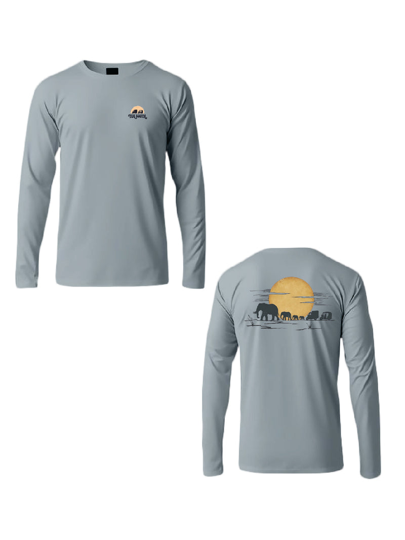 Kali Long-Sleeve Graphic Ts: Arona Grey with Part of The Herd