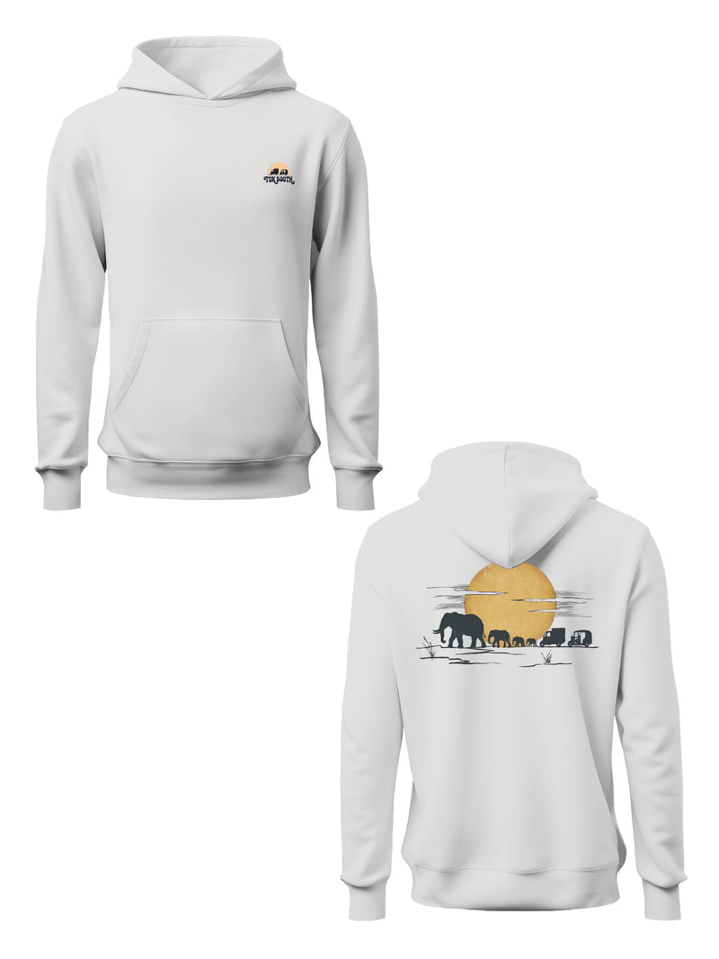 Kali Graphic Hoodies: White with Part of The Herd