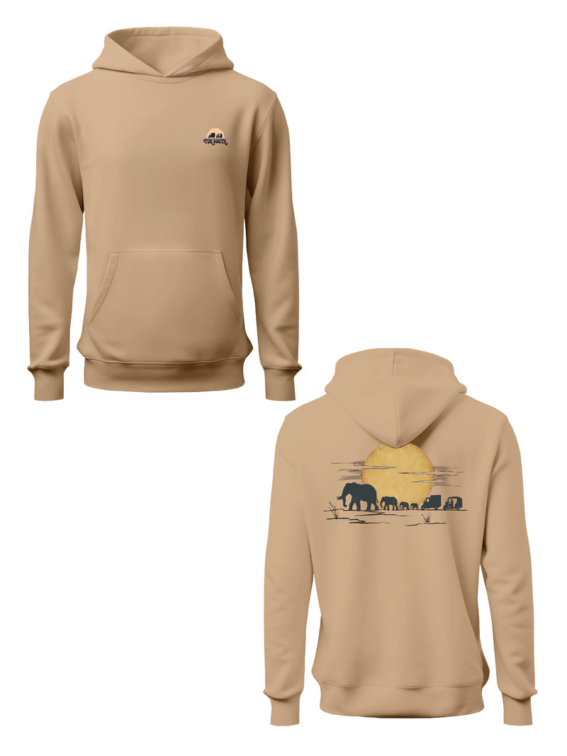 Kali Graphic Hoodies: Beige with Part of The Herd