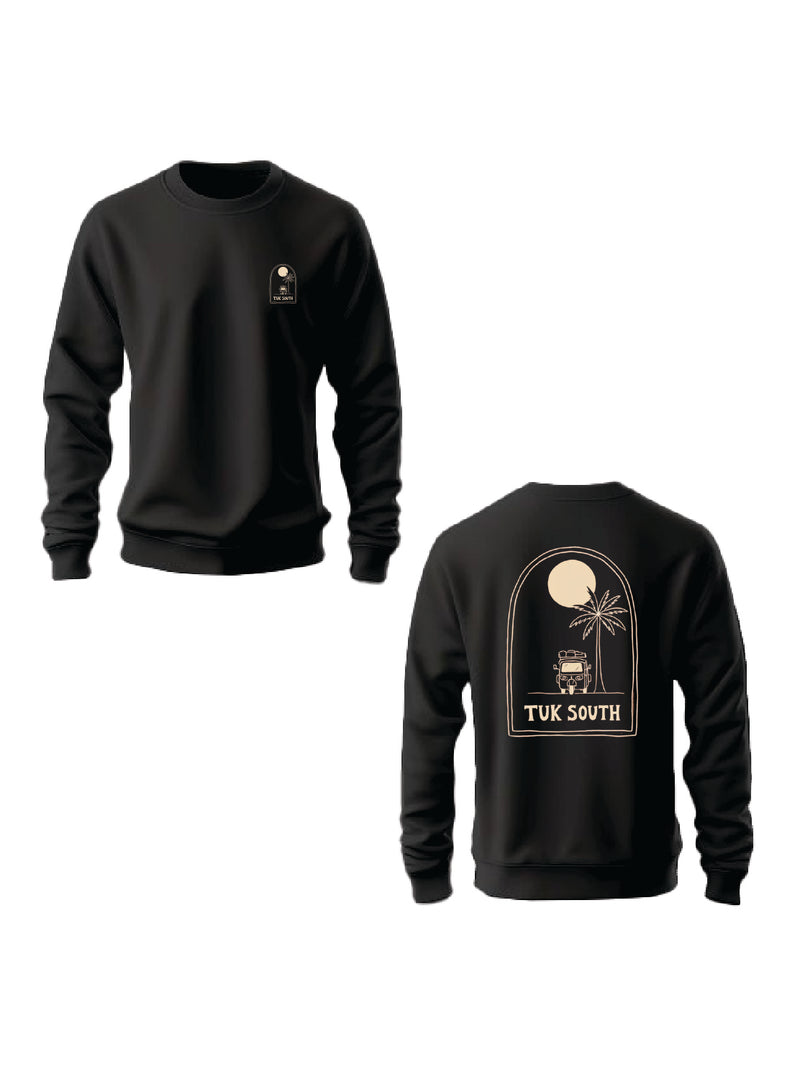 Kali Graphic Sweats: Top - Black with Slow Livin