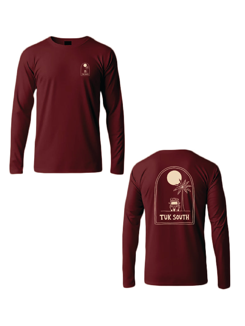 Kali Long-Sleeve Graphic Ts: Burgundy with Slow Livin