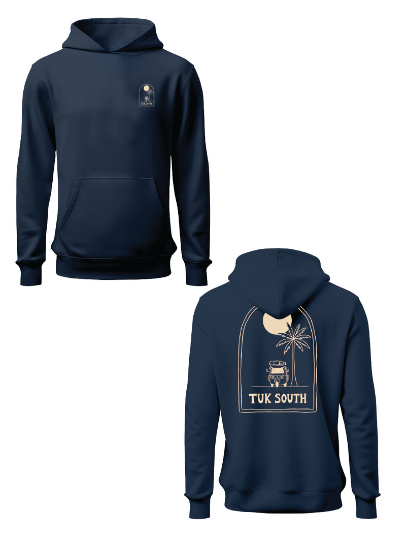 Kali Graphic Hoodies: Navy with Slow Livin