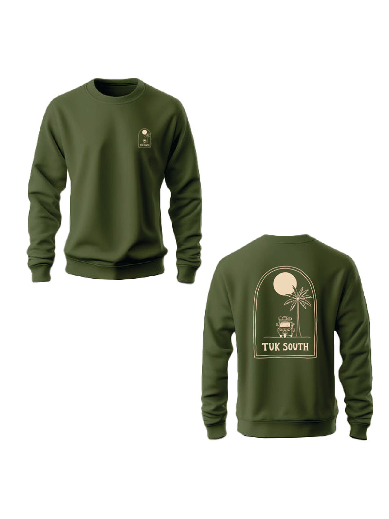 Kali Graphic Sweats: Top - Jungle Green with Slow Livin