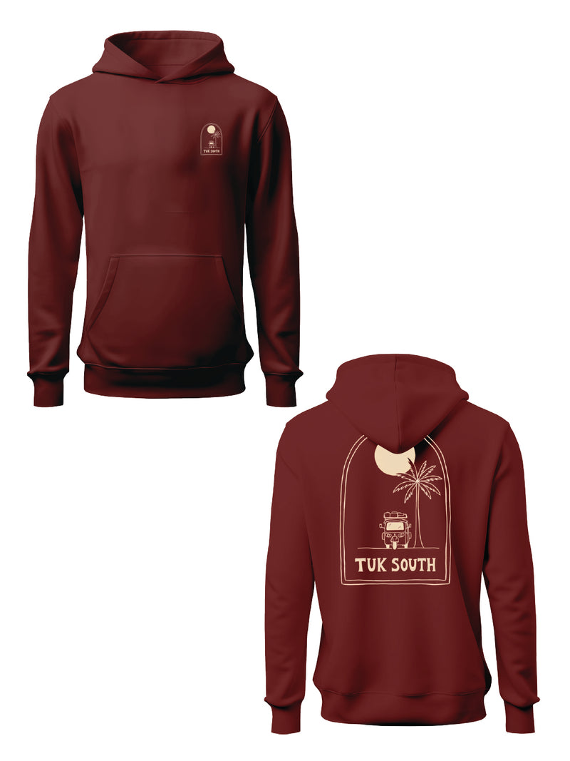 Kali Graphic Hoodies: Maroon with Slow Livin
