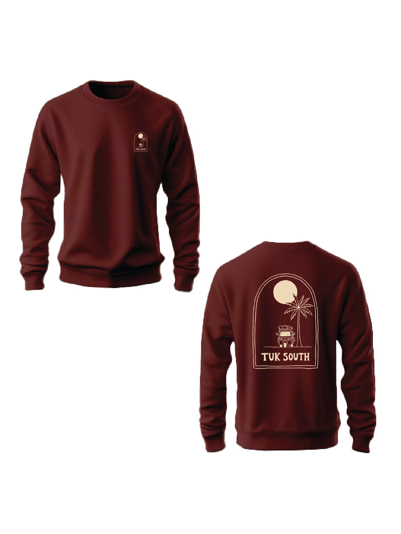 Kali Graphic Sweats: Top - Maroon with Slow Livin