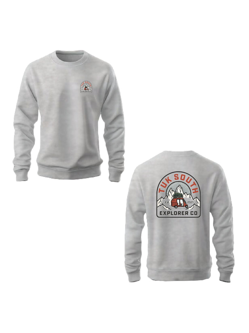 Kali Graphic Sweats: Top - Ash Grey with The Explorer Division