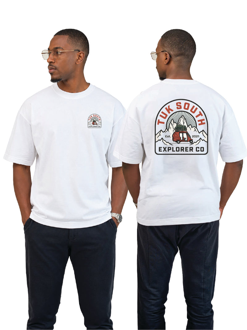 Kali Oversize Ts: White with The Explorer Division