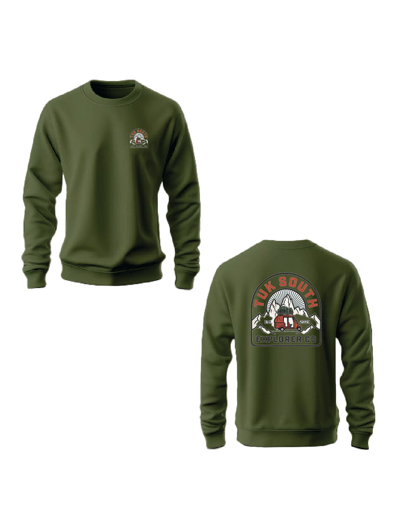 Kali Graphic Sweats: Top - Jungle Green with The Explorer Division