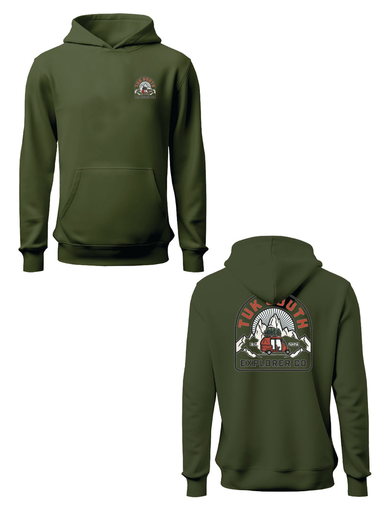 Kali Graphic Hoodies: Jungle Green with The Explorer Division