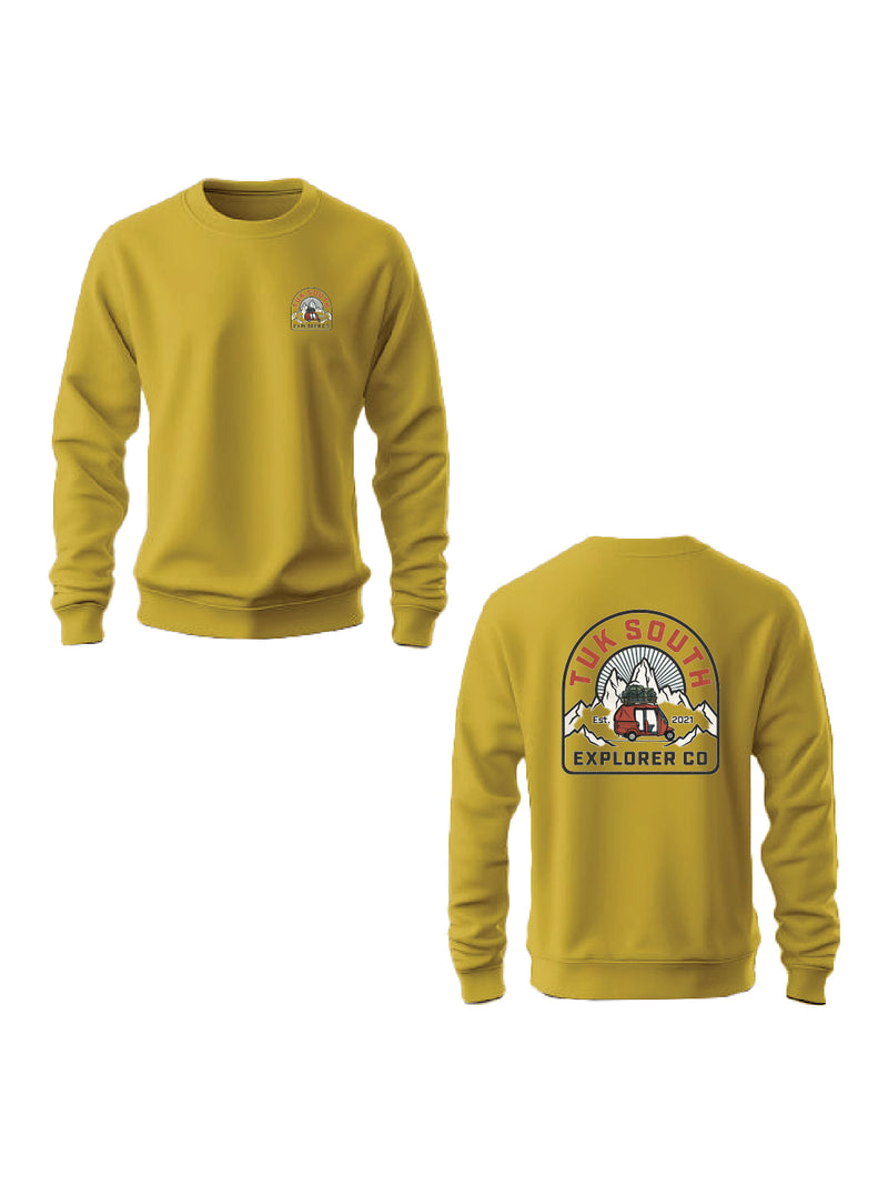 Kali Graphic Sweats: Top - Yellow with The Explorer Division