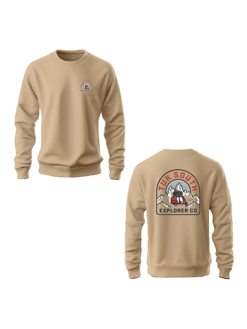 Kali Graphic Sweats: Top - Beige with The Explorer Division
