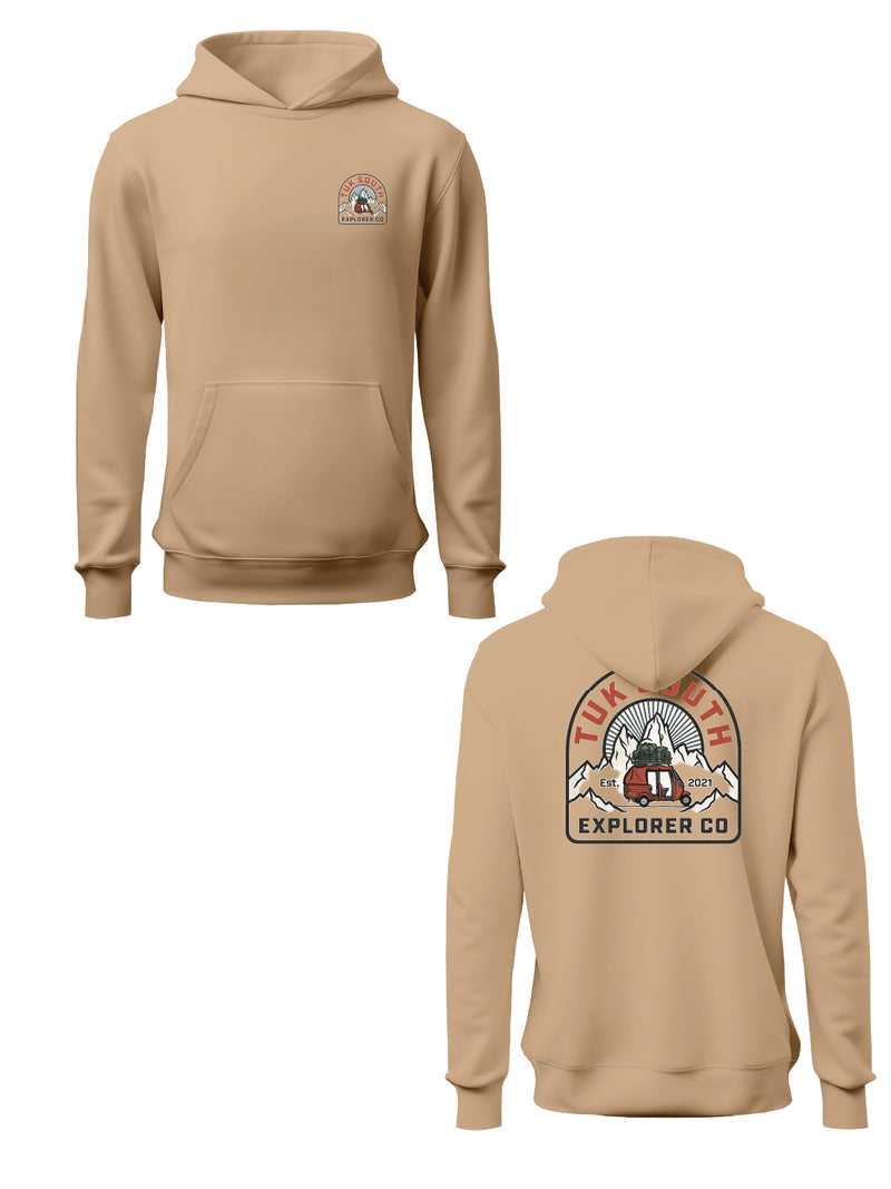 Kali Graphic Hoodies: Beige with The Explorer Division
