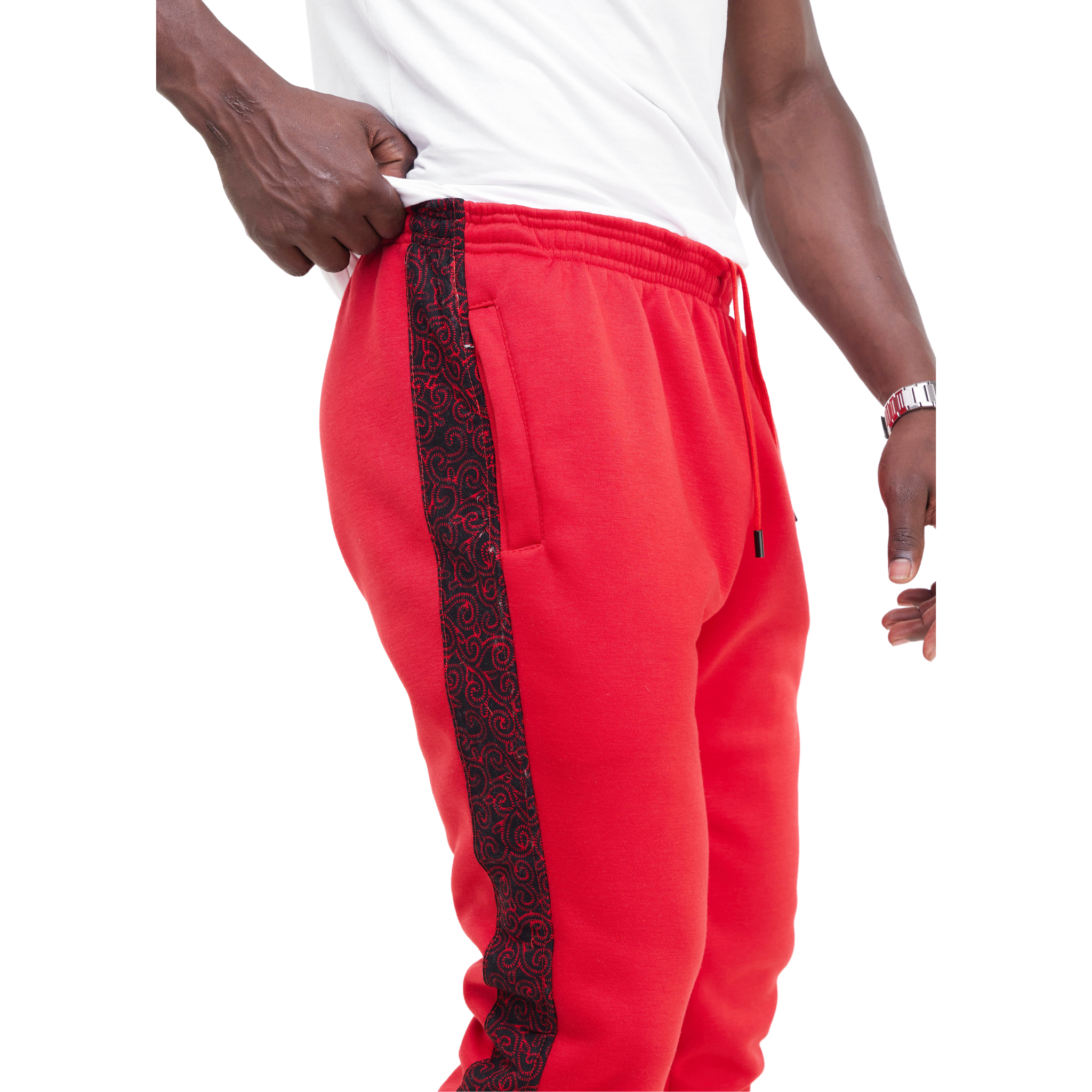 Kali Sweats: Pants - Red with Maua
