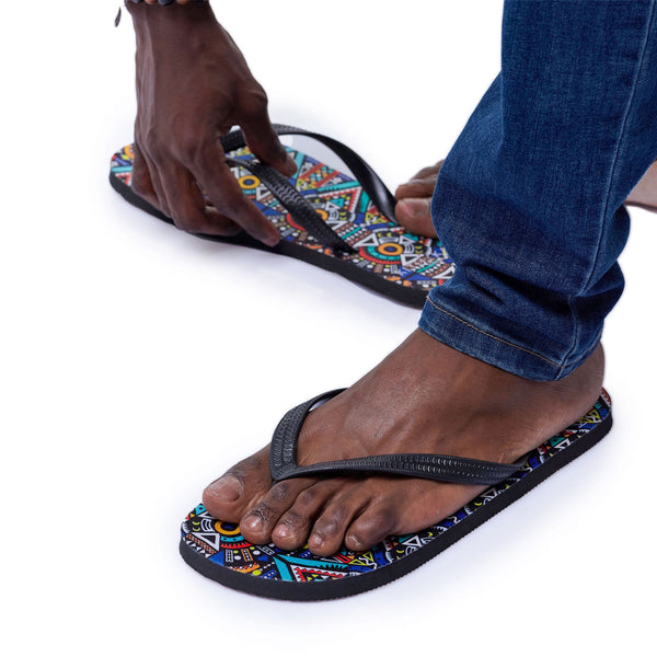 Blue Tribal - Flip Flops