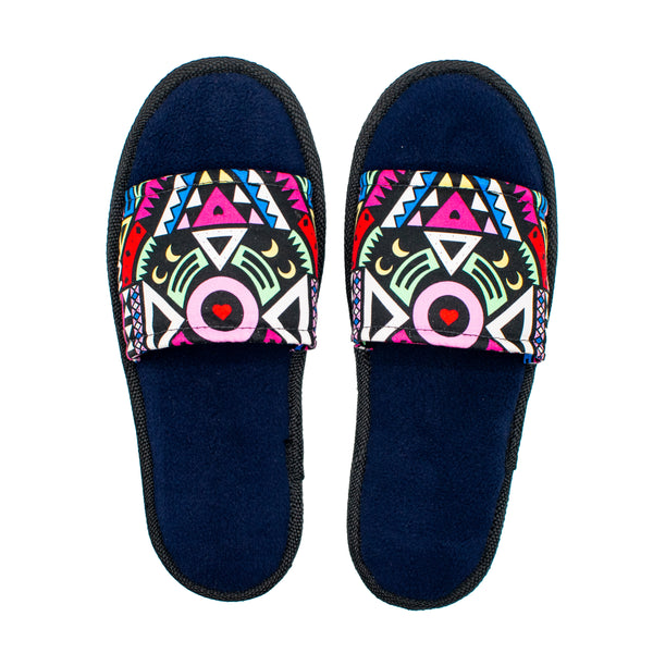 Pink Tribal - Open Toe Slippers