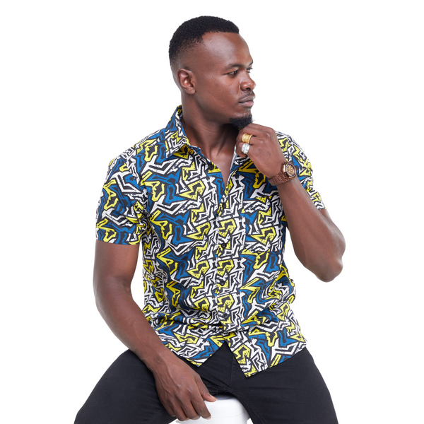 KaliShirts: Yellow & Blue KK Print