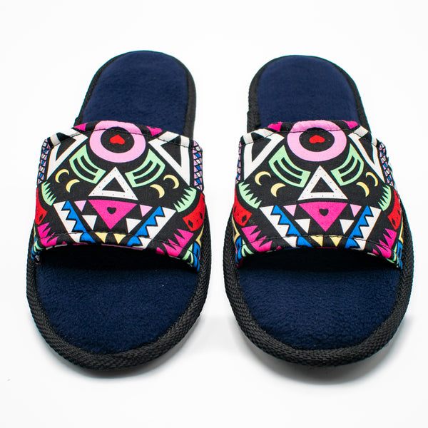 Pink Tribal - Open Toe Slippers