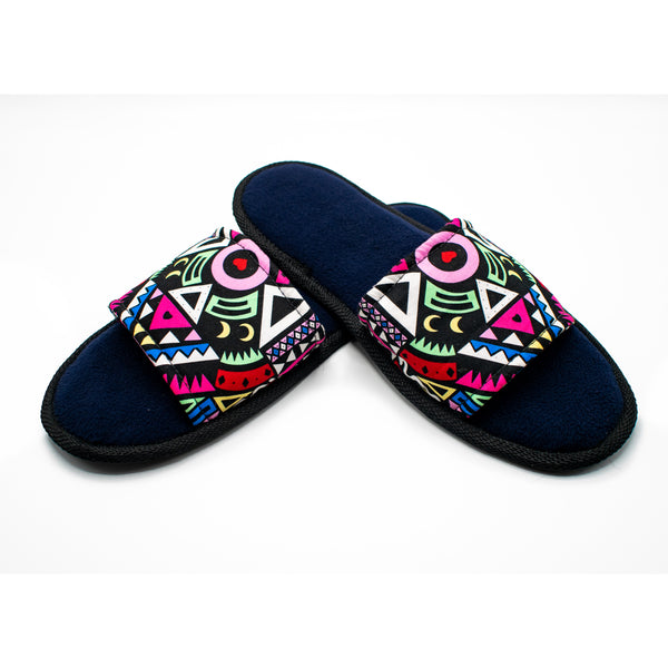 Pink Tribal - Open Toe Slippers