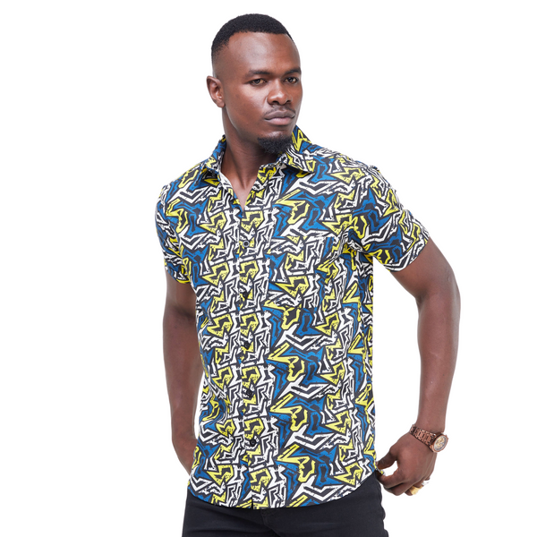 KaliShirts: Yellow & Blue KK Print