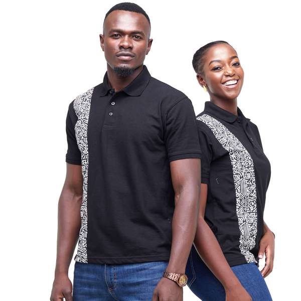 Kali Polos: Black with KK Print Strip