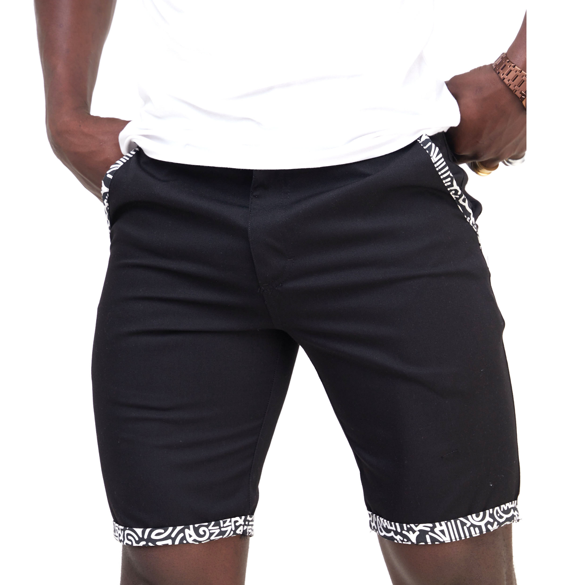 Kali Shorts: Black with KK Print