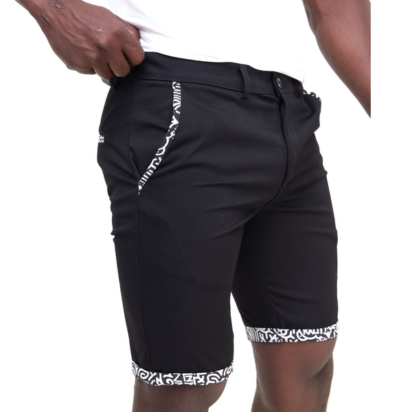 Kali Shorts: Black with KK Print