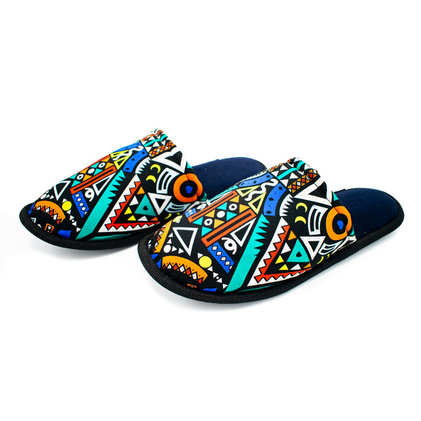 Blue Tribal - Bedroom Slippers