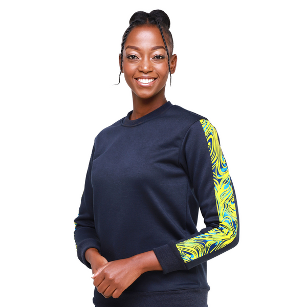Kali Sweats: Top - Navy with Njano