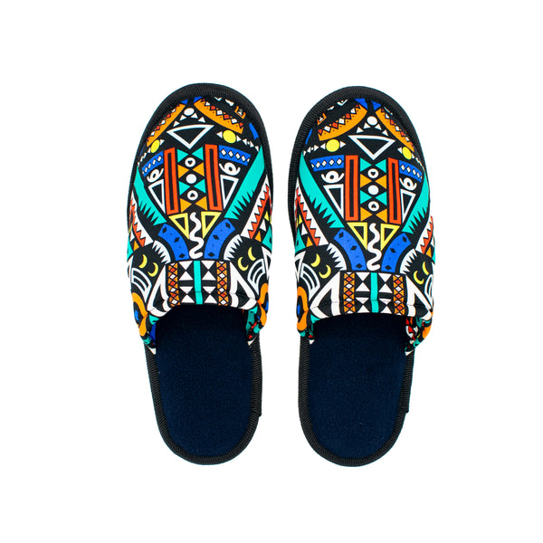 Blue Tribal - Bedroom Slippers