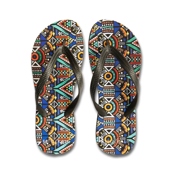 Blue Tribal - Flip Flops