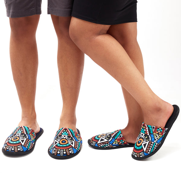 Blue Tribal - Bedroom Slippers