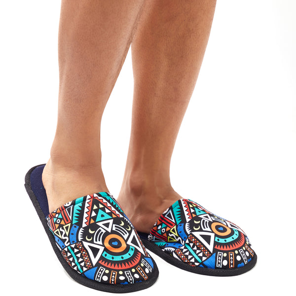 Blue Tribal - Bedroom Slippers